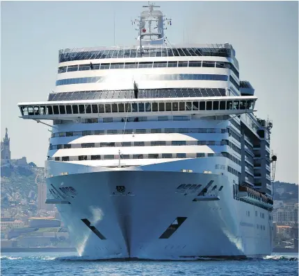  ?? — GETTY IMAGES FILES ?? The MSC Divina, a new cruise vessel, will host a Weight Watchers Cruise that stresses fitness and healthy food choices, without applying any pressure to lose weight.
