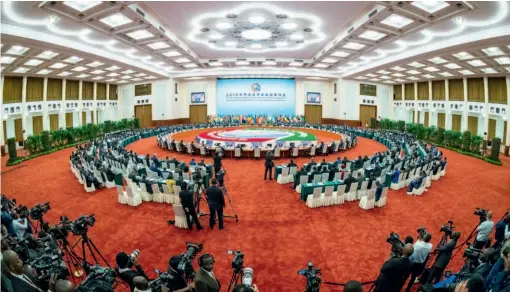  ??  ?? September 4, 2018: The roundtable meeting of the 2018 Beijing Summit of the Forum on China-africa Cooperatio­n (FOCAC) is held at the Great Hall of the People in Beijing, capital of China. The Beijing Declaratio­n — Toward an Even Stronger China-africa Community with a Shared Future and the FOCAC Beijing Action Plan (2019-2021) were adopted at the forum. by Wan Quan