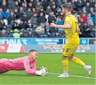  ?? ?? St Mirren’s Trevor Carson makes another save