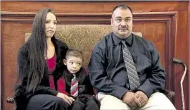  ?? KTLA ?? THE COURT set aside a $4-million verdict won by Jennifer Garcia Mendez and Angel Mendez, shown with their son, A.J. Bendecito, for the couple’s injuries.
