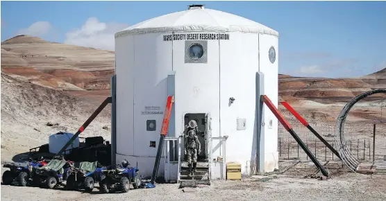  ?? RICK BOWMER/THE ASSOCIATED PRESS/FILES ?? The Mars Desert Research Station in Utah helps teams to simulate missions to the red planet in hopes of providing research for future trips.