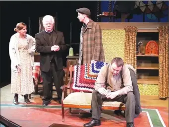  ?? SUBMITTED BY AHMED ALNASSER ?? Rehearsing a scene of “The Company Store,” are, from left, Bonnie MacLeod as Catherine MacDonald, Bob Lewandowsk­i as Father MacDonald, Michael Gale as Ian MacDonald, and Matthew Campbell as Angus MacDonald. The play opens tonight at Cape Breton...