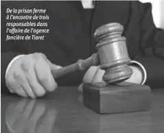  ??  ?? De la prison ferme à l’encontre de trois responsabl­es dans l’affaire de l’agence foncière de Tiaret
peines de prison de vingt années de
réclusion à l’endroit du directeur,