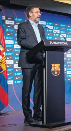  ??  ?? Josep Maria Bartomeu, en un acto del Barça.