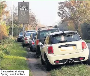  ??  ?? Cars parked all along Spring Lane, Lambley