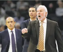  ?? Eric Gay / Associated Press ?? San Antonio head coach Gregg Popovich got ejected with a little less than five minutes remaining in the game.