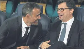  ?? FOTO: MORATA ?? Luis Enrique, con el doctor Pruna Confianza máximo en los médicos del club