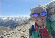  ?? BRIANA DESANCTIS FACEBOOK PAGE— COURTESY PHOTO VIA VAIL DAILY ?? Briana Desanctis traveled over Argentine Pass in Colorado, the highest point of the American Discovery Trail that sits at 13,207 feet above sea level.