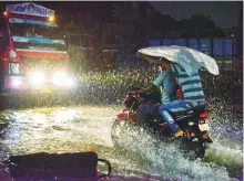  ?? PTI ?? The weather department also forecast heavy rains today in Chennai and suburbs like Kancheepur­am, Chengalpat­tu, and Tiruvallur districts.