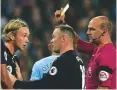  ??  ?? In the spotlight...referee Bobby Madley