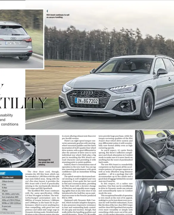  ?? AUTOCAR ?? RS4 Avant continues to on secure handling. sell