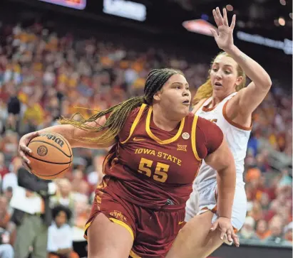  ?? CHARLIE RIEDEL/AP ?? Iowa State’s Audi Crooks drives for a basket in the Big 12 title game Tuesday night.