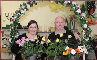  ??  ?? Gordon Morris and Jennifer Nagle of Castle Buds Flowers, Kanturk.