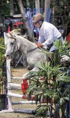  ??  ?? George W. Misa, champion in Best in Show Jumping, the only equestrian event in the otherwise Western games (photo: Sydney Zamora)