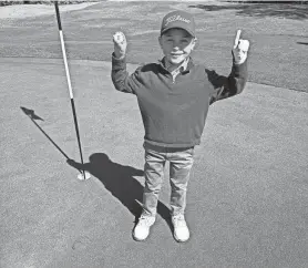  ?? PHOTO PROVIDED BY THE OLDENBURG FAMILY ?? Andrew Oldenburg, 7, made his first hole in one at the Sea Island Resort Retreat Course.