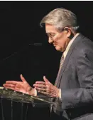  ?? Amy Osborne / Special to The Chronicle
2016 ?? Robert Hurwitt accepts a TBA Award in 2016 at the ACT Playhouse in S.F.