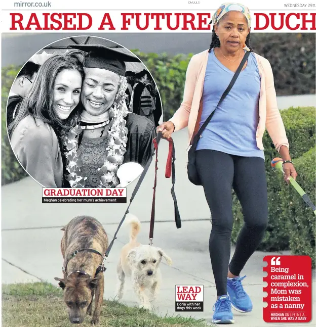  ??  ?? LEAD WAY Doria with her dogs this week