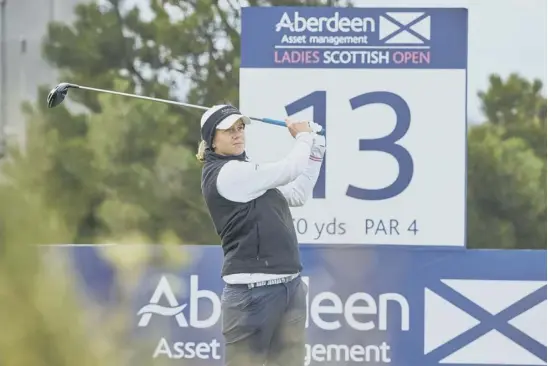  ??  ?? 2 Pamela Pretswell Asher, pictured in action at the Ladies Scottish Open, is looking to end a frustratin­g season on a high when she takes her place in a star-studded field at this week’s Omega Dubai Ladies Classic at the Emirates Golf Club.