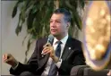  ?? Justin Sullivan / Getty Images /TNS ?? California Secretary of State Alex Padilla speaks during a news conference in 2018 in San Francisco.