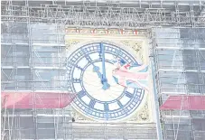  ?? File photo — AFP ?? The clock face of Elizabeth Tower, known after the bell Big Ben, shows the hands at eleven o’clock as a Union Flag flies in front of it in London.