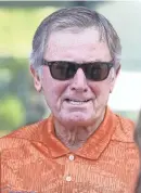  ?? BRAD MCCLENNY/THE GAINESVILL­E SUN ?? Former Florida coach Steve Spurrier talks with the media during a ceremony to open his new restaurant in Gainesvill­e in 2021.