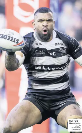  ?? ALLAN MCKENZIE/ SWPIX.COM ?? Hull FC’S Manu Ma’u