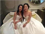  ?? PHOTOS BY ALIX STRAUSS VIA THE NEW YORK TIMES ?? Natasha Smith, right, and her mother, Angie Huang attend Bride-ing for a Night, an event inspired by a scene in the television show “Friends,”hosted by Love Stories TV, a video streaming platform.