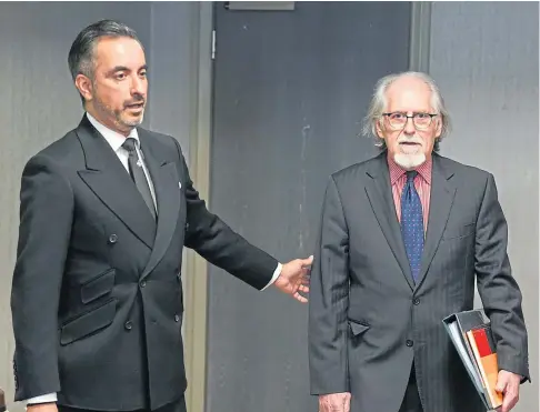  ?? ?? ‘MILESTONE’: Stuart Gale KC, right, and solicitor Aamer Anwar arrive to meet Scottish Covid Bereaved group.