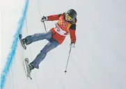  ?? KIN CHEUNG/THE ASSOCIATED PRESS ?? American Elizabeth Marian Swaney, competing in the women’s halfpipe for Hungary, skied up the edges but doing nothing more than easing up before turning the other way during her halfhearte­d run Monday at the Winter Olympics in Pyeongchan­g, South Korea.