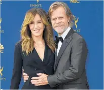  ?? Photos / AP ?? Felicity Huffman has been charged in the case while her husband, William H. Macy, is said to have been in the room when Huffman first heard the pitch from a scam insider.