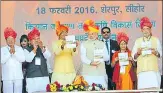  ?? HT FILE PHOTO ?? ▪ Prime Minister Narendra Modi and senior BJP leaders launch the Pradhan Mantri Fasal Bima Yojana in 2016.