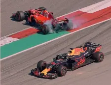  ?? IPP ?? Il testacoda di Vettel ad Austin dopo il contatto con Ricciardo