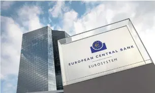  ?? DANIEL ROLAND AFP/GETTY IMAGES FILE PHOTO ?? Analysts say the European Central Bank could delay its next rate increase, slated at the earliest for this fall, well into 2020. The bank is the authority for the 19 countries that use the euro.