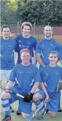  ??  ?? Rhys Rubery, front row second left, with team-mates from Bridgend Hockey Club