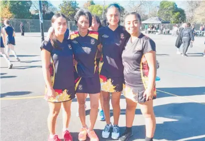  ?? Photo / Supplied ?? O¯ haupo¯ Sports players Georgina Rewha (left), Kahu Walker, Aysha Thomson and Nas Morgan.