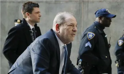  ??  ?? Harvey Weinstein arrives at a courthouse in New York, New York, on 24 February. Photograph: John Minchillo/AP