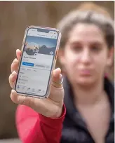  ?? ?? Hammer shows off her Facebook profile near her home in Felton, California.