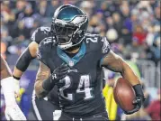  ?? GETTY ?? Ryan Mathews led Philadelph­ia with 661 yards rushing despite a neck injury that limited him to 13 games. The Eagles added LeGarrette Blount in the offseason.