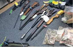  ??  ?? Police display a selection of the firearms pieces that were handed in during the Lancashire county gun surrender