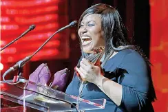  ?? (AP Photo/mark Humphrey, File) ?? Mandisa accepts the award for pop/contempora­ry album of the year at the Dove Awards on Oct. 7, 2014, in Nashville, Tenn. Mandisa, a contempora­ry Christian singer who appeared on “American Idol” and won a Grammy for her 2013 album ‘Overcomer,’ has died. She was 47. A representa­tive for the singer told The Associated Press that the singer was found dead in her home Thursday in Nashville, Tenn.