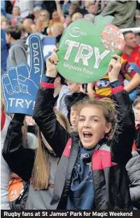  ??  ?? Rugby fans at St James’ Park for Magic Weekend