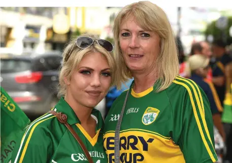  ??  ?? Kerry supporters Amy Kelly, left, and her mother Sile Kelly on their way to the Munster GAA Football Senior Championsh­ip Final match between Kerry and Cork at Fitzgerald Stadium Photo by Eóin Noonan/Sportsfile