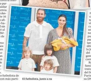  ?? // ABC ?? El futbolista, junto a su semental, Yucatán, Abajo, con su familia: Pilar Rubio y sus cuatro hijos