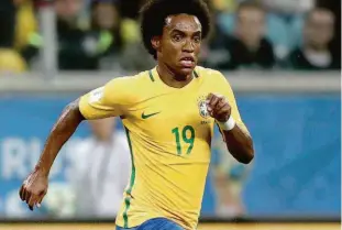  ?? . Lucas Figueiredo - 31.ago.17/cbf ?? O meia-atacante Willian é presença certa na Copa do Mundo e deve jogar como titular os amistosos contra a Rússia, no dia 23 de março, e a Alemanha, dia 27