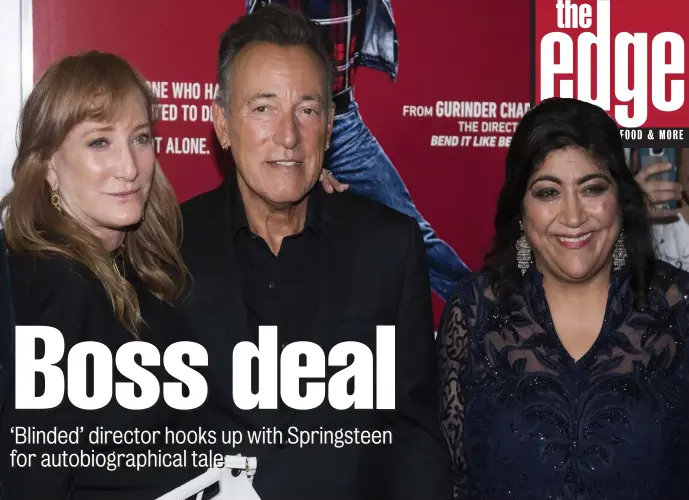  ??  ?? TUNING IN: From left, Patti Scialfa, her husband and singer-songwriter Bruce Springstee­n, and writer-director Gurinder Chadha attend the premiere of ‘Blinded by the Light’ in Asbury Park, N.J.