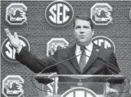  ?? John Amis, The Associated Press ?? South Carolina coach Will Muschamp is one of four former Nick Saban assistants coaching in the SEC.