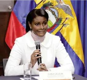  ??  ?? REVELACIÓN. Diana Salazar, directora de la Unidad de Análisis Financiero, dijo que toda la informació­n será remitida a la Fiscalía General del Estado.