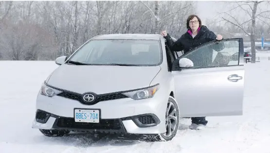  ?? PHOTOS: GAVIN YOUNG ?? Heather Chalmers drove the Scion iM for a week and found it to be good on quality and fuel efficiency.