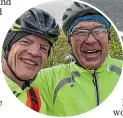  ??  ?? A group of riders leaves Te Anau on State Highway 94 for a Rotary held a bike ride from Te Anau to Invercargi­ll on Saturday raising money for Hospice Southland. Inset, Eddie Griffiths, left, and Peter Redpath. BARRY HARCOURT