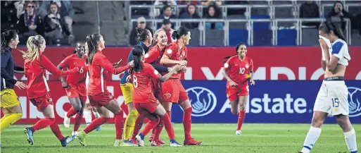  ?? KEVORK DJANSEZIAN GETTY IMAGES ?? Christine Sinclair and the Canadian women’s soccer team have never lost to Costa Rica, but Friday night’s semifinal in Olympic qualifying was a close call.